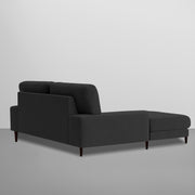 Latieo LHS 2 Seater Lounger L Shape Sofa Set for Living Room (Black) Premium Fabric Sofa