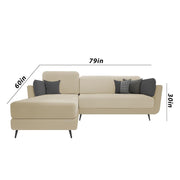 Arlond LHS 4 Seater L Shape Sofa Set for Living Room (Cream Fabric) Premium Fabric Sofa