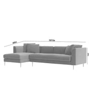 Vesco LHS 6 Seater L Shape Sofa Set for Living Room (Grey) Premium Fabric Sofa
