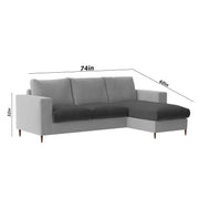 Charmi RHS 4 Seater L Shape Sofa Set for Living Room (Black Grey Fabric) Premium Fabric Sofa