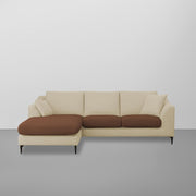 Cortina LHS 4 Seater L Shape Sofa Set for Living Room (Cream Brown Fabric) Premium Fabric Sofa