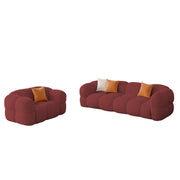 Vetras Modern Velvet Bubble Cloud Sofa, Tufted Design Upholstered 3+1 Seater Sofa Set for Living Room, (Black Colour) Premium Velvet Fabric Sofa