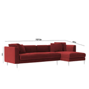 Vesco RHS 6 Seater L Shape Sofa Set for Living Room (Maroon) Premium Fabric Sofa