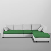 Dorian RHS 6 Seater L Shape Sofa Set for Living Room (Green Grey Fabric) Premium Fabric Sofa
