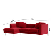 Vesco LHS 4 Seater L Shape Sofa Set for Living Room (Maroon) Premium Fabric Sofa