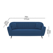 Casaliving Anyse 3+1+1 Seater Sofa Set for Living Room (Blue Colour) Premium Fabric Sofa Set