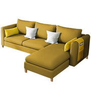 Asser RHS 4 Seater L Shape Sofa Set for Living Room (Yellow) Premium Fabric Sofa