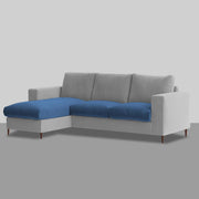 Charmi LHS 4 Seater L Shape Sofa Set for Living Room (Blue Grey Fabric) Premium Fabric Sofa