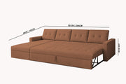 Casaliving Treshta 6 Seater LHS L - Shape Pull-Out Sofa Cum Bed Sofa for Living Room (Dark Grey Fabric Color) Premium Fabric Sofa Set for Living Room Sofa Cum Bed
