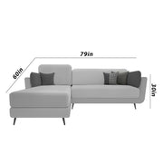 Arlond LHS 4 Seater L Shape Sofa Set for Living Room (Gery Fabric) Premium Fabric Sofa