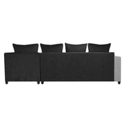 Rio RHS 6 Seater L Shape Sofa Set for Living Room (Black Grey Fabric)