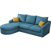 Shrank Round Lounger L Shape 4 Seater Sofa Set for Living Room (Turquise) Fabric Sofa | LHS