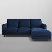 Swaloni RHS 4 Seater L Shape Sofa Set with Center Table for Living Room (Blue) Premium Fabric Sofa