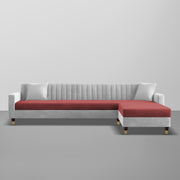 Garcia LHS 6 Seater L Shape Sofa Set for Living Room (Black Grey - Colour) Premium Fabric Sofa Set