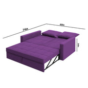 Treshta 2 Seater Pull-Out Premium Fabric Sofa Cum Bed Sofa Set for Living Room (Blue Fabric Color) Premium Fabric Sofa Set for Living Room