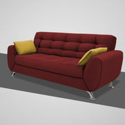 Leadown 3 Seater Sofa for Living Room (Maroon) Premium Fabric Sofa