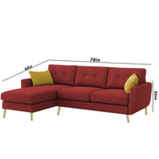 Lizel LHS 4 Seater L Shape Sofa Set with Center Table for Living Room (Maroon Fabric) Premium Velvet Fabric Sofa