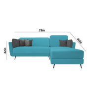 Arlond RHS 4 Seater L Shape Sofa Set for Living Room (Turquise Fabric) Premium Fabric Sofa