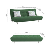 Drantly 3 Seater Sofa Cum Bed for Living Room (Green Fabric Color) Premium Suede Velvet Fabric Sofa Cum Bed for Living Room