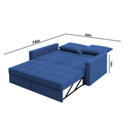 Casaliving Treshta 2 Seater Pull-Out Premium Fabric Sofa Cum Bed Sofa Set with Center Table for Living Room (Black Fabric Color) Premium Fabric Sofa Set for Living Room Sofa Cum Bed