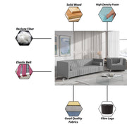Canova 3+1 Seater Sofa Set for Living Room (Grey) Premium Velvet Fabric Sofa