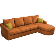 Shrank Round Lounger L Shape 6 Seater Sofa Set for Living Room (Orange) Fabric Sofa | RHS