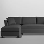 Casaliving Marvin LHS 4 Seater L Shape Sofa Set for Living Room (Black Fabric) Premium Fabric Sofa