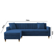 Casaliving Garcia L Shape Sofa Set for Living Room Premium Fabric Sofa (4 Seater LHS, Blue)