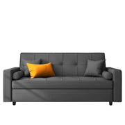 Artic 3 Seater Sofa Cum Bed for Living Room (Black) Premium Velvet Fabric Sofa