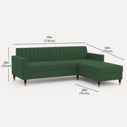Casaliving Grejoy 4 Seater L Shape Convertible Sofa Set for Living Room, 3 Seater & Ottoman Modular Sectional Couch for Small Space (Aqua Blue) Colour Premium Velvet Fabric Sofa