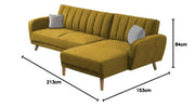 Rino RHS 4 Seater L Shape Sofa Set for Living Room (Yellow Fabric)