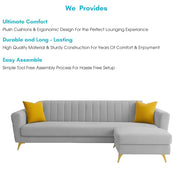 Grayon 3 Seater Convertible Sofa Set for Living Room, 3 Seater & Ottoman Modular Sectional Couch for Small Space (Black Colour) Fabric Sofa Set