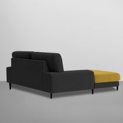 Latieo LHS 2 Seater Lounger L Shape Sofa Set for Living Room (Black Yellow) Premium Fabric Sofa