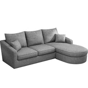 Shrank Round Lounger L Shape 4 Seater Sofa Set for Living Room (Grey) Fabric Sofa | RHS