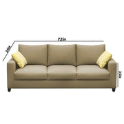 Rihan 3 Seater Sofa Set Living Room (Cream Fabric)