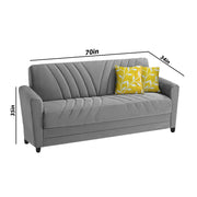 Francis 3 Seater Sofa Set for Living Room (Grey) Fabric