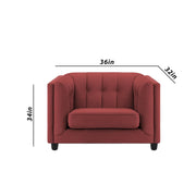 Sinclair 1 Seater Sofa Set for Living Room (Maroon Colour) Premium Fabric Sofa