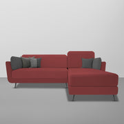Arlond RHS 4 Seater L Shape Sofa Set for Living Room (Maroon Fabric) Premium Fabric Sofa