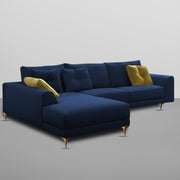 Viva LHS 6 Seater L Shape Sofa Set for Living Room (Blue) Premium Fabric Sofa