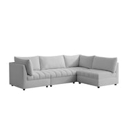 Lenser L Shaped Sofa Set for Living Room (Grey Fabric) Premium Fabric Sofa Set