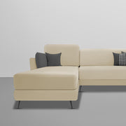 Arlond LHS 4 Seater L Shape Sofa Set for Living Room (Cream Fabric) Premium Fabric Sofa