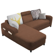 Amanda LHS 4 Seater L Shape,Sofa Set for Living Room (Brown Fabric)