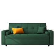 Artic 3 Seater Sofa Cum Bed for Living Room (Black) Premium Velvet Fabric Sofa