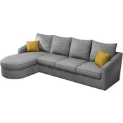 Shrank Round Lounger L Shape 6 Seater Sofa Set for Living Room (Grey) Fabric Sofa | LHS