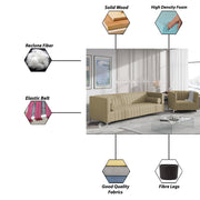 Canova 3+1 Seater Sofa Set for Living Room (Cream) Premium Velvet Fabric Sofa