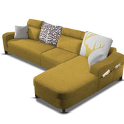Amanda RHS 6 Seater L Shape,Sofa Set for Living Room (Yellow Fabric)