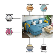 Asser RHS 4 Seater L Shape Sofa Set for Living Room (Turquise) Premium Fabric Sofa