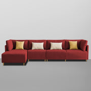 Salina LHS 6 Seater L Shape Sofa Set for Living Room (Black) Premium Fabric Sofa