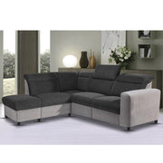 Nanzy 4 Seater L Shape Sofa Set for Living Room | Colour (Black Grey) Left Side
