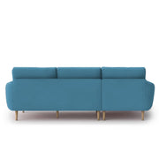 Lizel LHS 4 Seater L Shape Sofa Set for Living Room (Turquise Fabric) Premium Velvet Fabric Sofa
